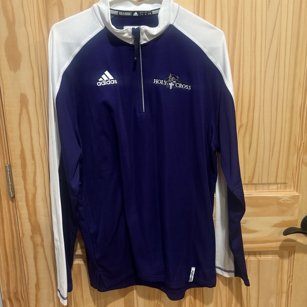 Adidas Holy Cross Men's Purple and White Lightweight Pull Over Jacket